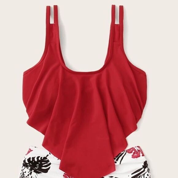 Large high waisted leopard bikini bottom 2 piece set - Picture 3 of 12